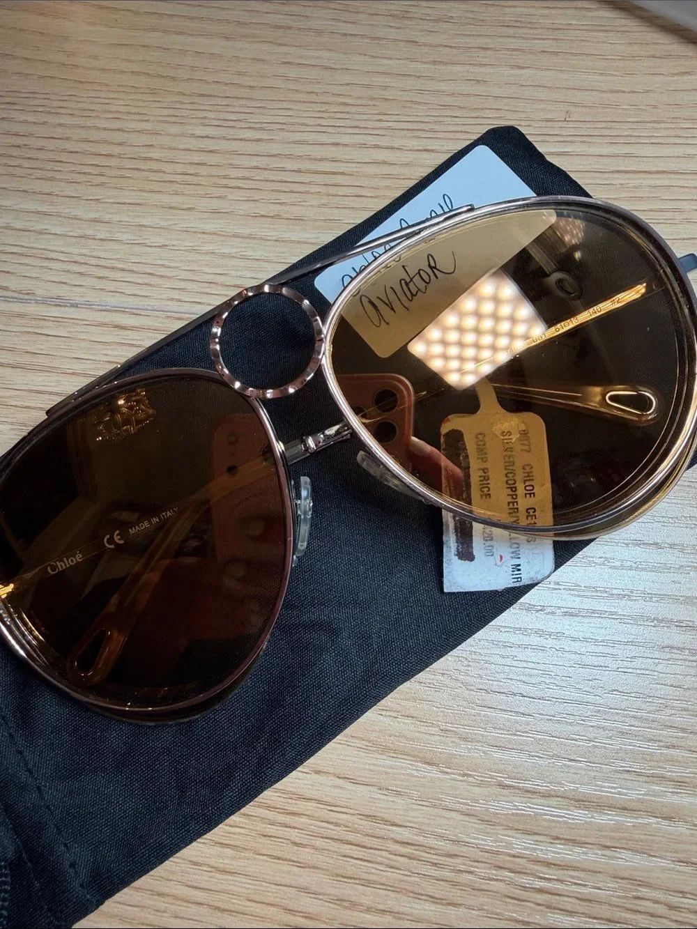 NWT CHLOE Romie 59mm Semi-Rimless Aviator Sunglasses $420